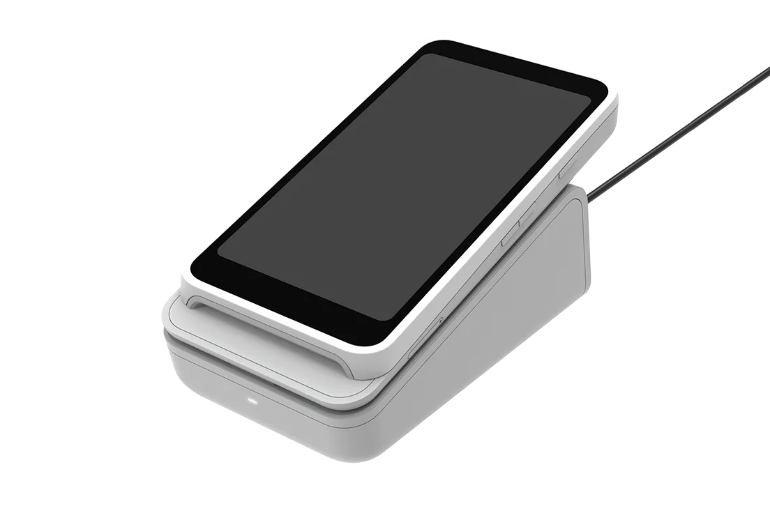 Brippo S700 terminal on its charging dock